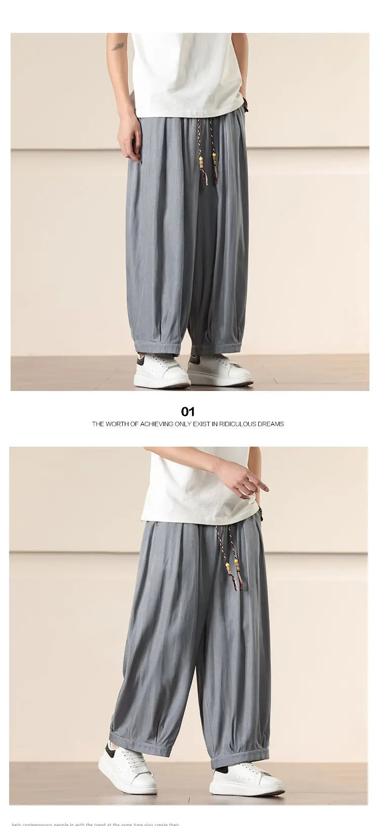 Pantalones Anchos Holgados de Hombre Estilo Chino para Primavera 2026, Pantalones Harem Casuales de Nueve Puntos para Hombre, Joggers Hip Hop de Otoño