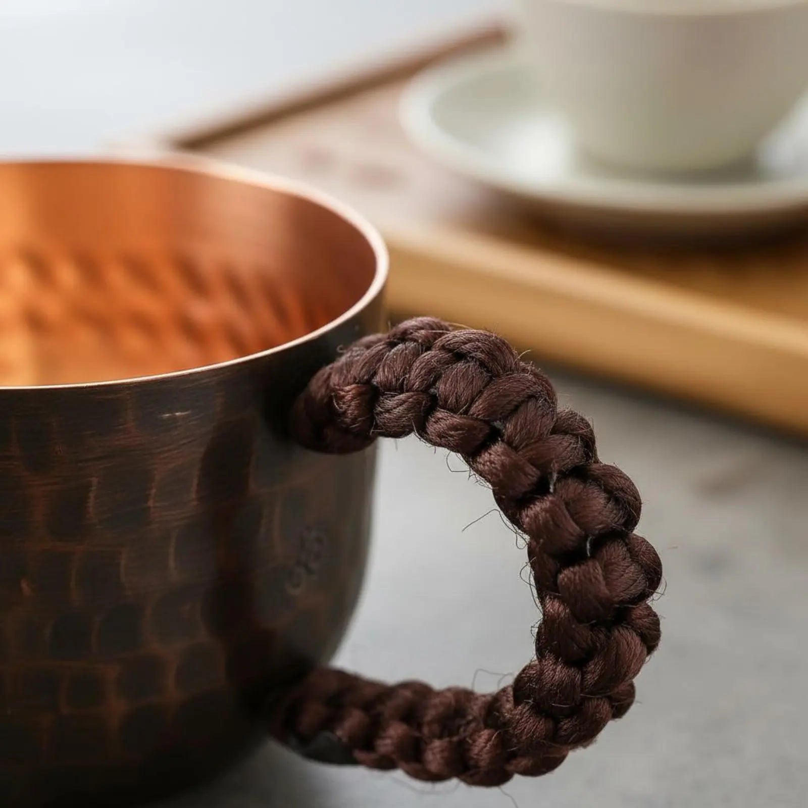 Recipiente para Bebidas de Cobre Martillado, Diseño Chino, Tazón para Bebidas, Taza de Cobre Vintage, Vajilla para Oficina