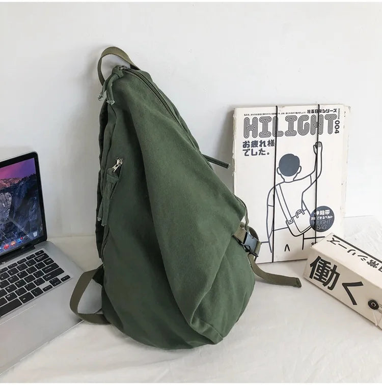 Mochila de lona de estilo japonés informal y a la moda para estudiantes de secundaria y universitarios mochila para mujeres 가mochilas masculinas