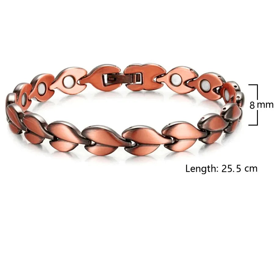 Tobilleras de terapia magnética para mujer, 99.9% de cobre sólido puro, imanes de Gauss, alivio del dolor en el tobillo para artritis, tamaño ajustable