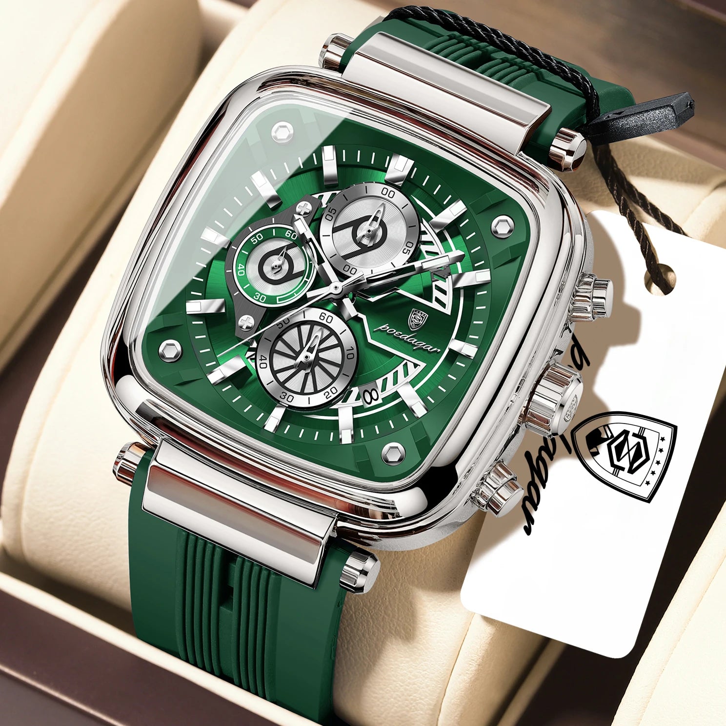 POEDAGAR Luxury Watch For Men Calendar Luminous Waterproof Man Clock Male Chronograph Silicone Sports Men's Quartz Watches Reloj