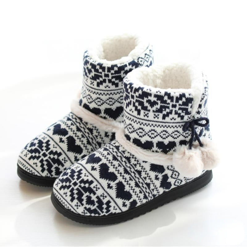 Zapatillas de Invierno para mujer, botines cálidos de felpa para interiores y exteriores, botas bonitas para el hogar