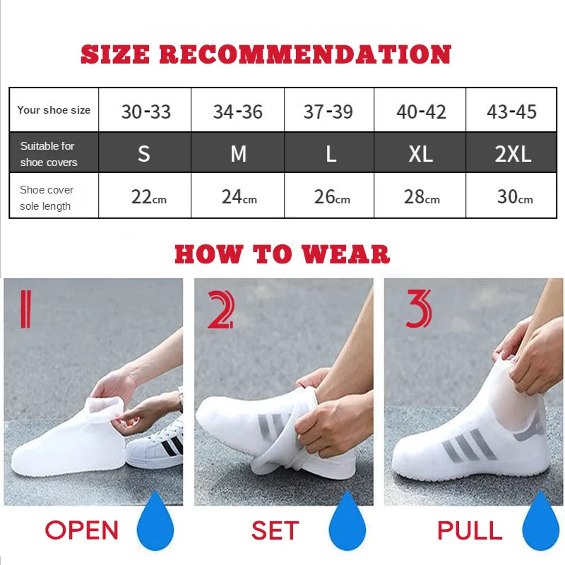 Cubrezapatos de Silicona Impermeables, Cubrebotas de Lluvia Antideslizantes, Cubrecalzado Unisex de Goma Resistente al Agua para Días Lluviosos
