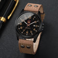 Reloj de cuarzo con esfera árabe para hombre, correa de cuero informal, calendario, relojes deportivos