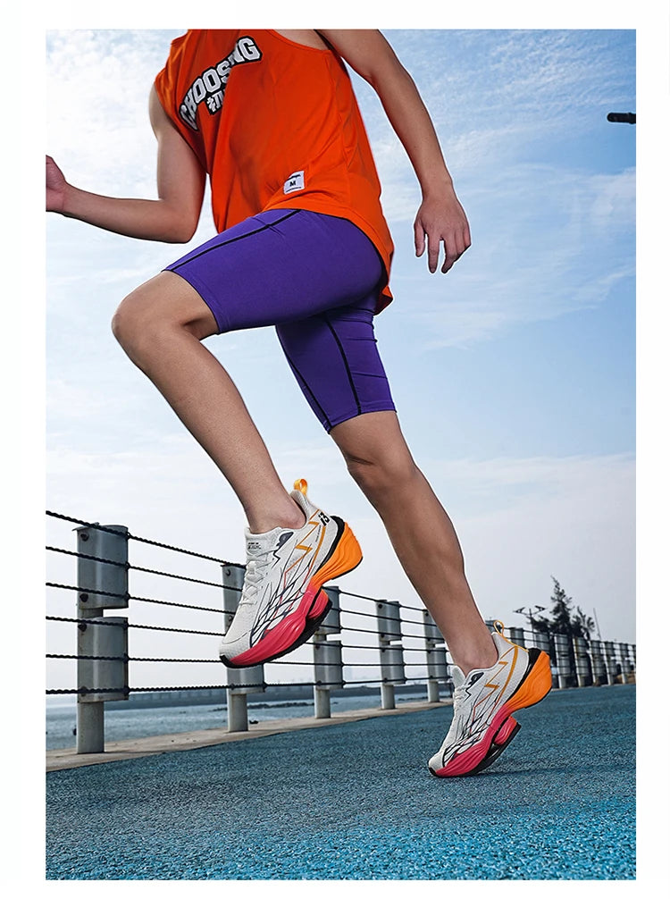 Zapatos deportivos para hombre, zapatillas de deporte para mujer, zapatillas para correr con placa de carbono para maratón, zapatos de entrenamiento de atletismo ligeros que absorben los golpes