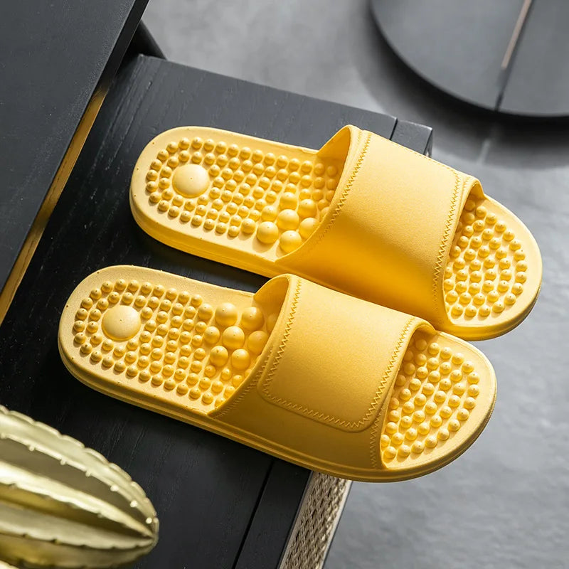 Masajeador de pies, pantuflas para aliviar la tensión, suaves, antideslizantes, zapatos de masaje de acupuntura, herramientas de reflexología para pies, para interiores.