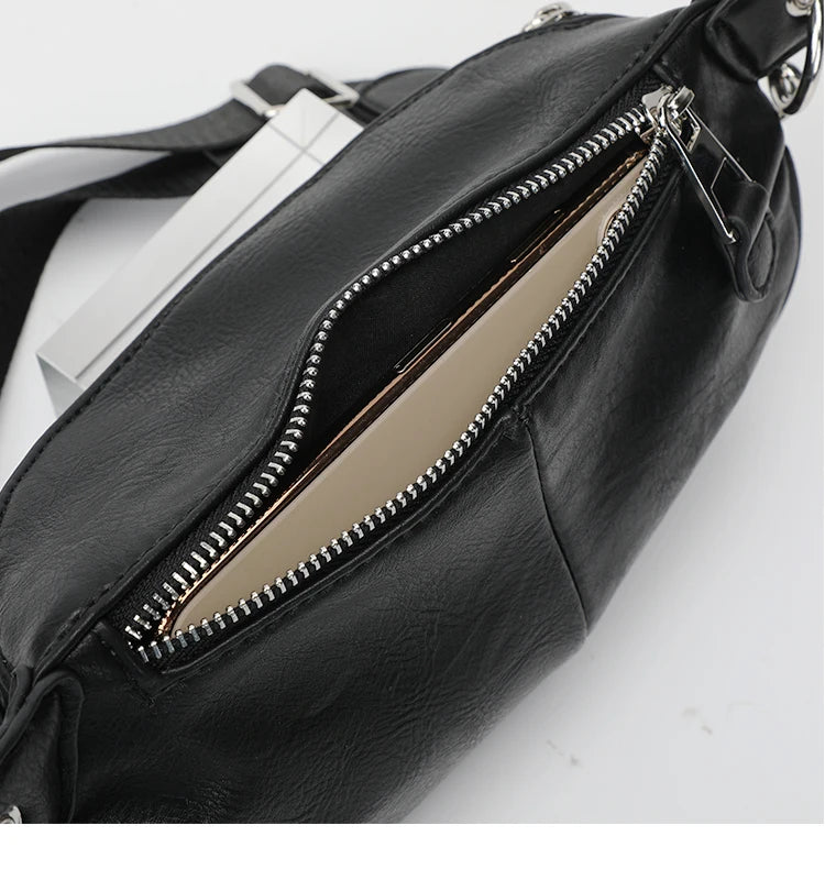 Bolso de pecho femenino, bolsos cruzados con cadena para mujer, nuevos bolsos de hombro, riñonera pequeña de cuero PU para mujer, cartera para teléfono