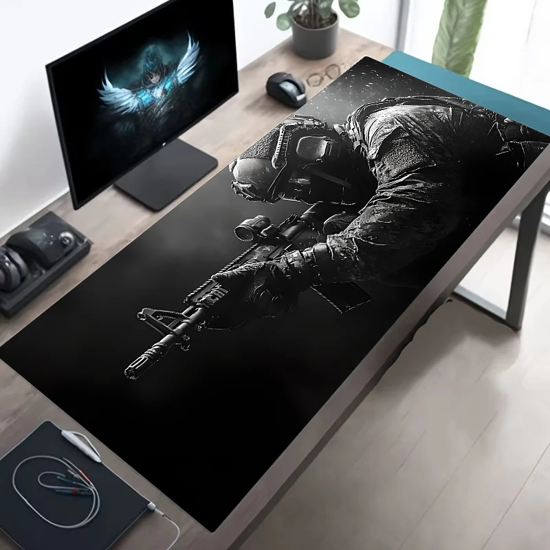Mousepad XXL Gamer Antideslizante – Bordes Cosidos, Diseño Militar, Varios Tamaños