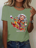 Camiseta elegante con estampado gráfico de abuela para mujer, camiseta informal de verano de manga corta, camisetas divertidas y lindas con cuello redondo, ropa informal para mujer
