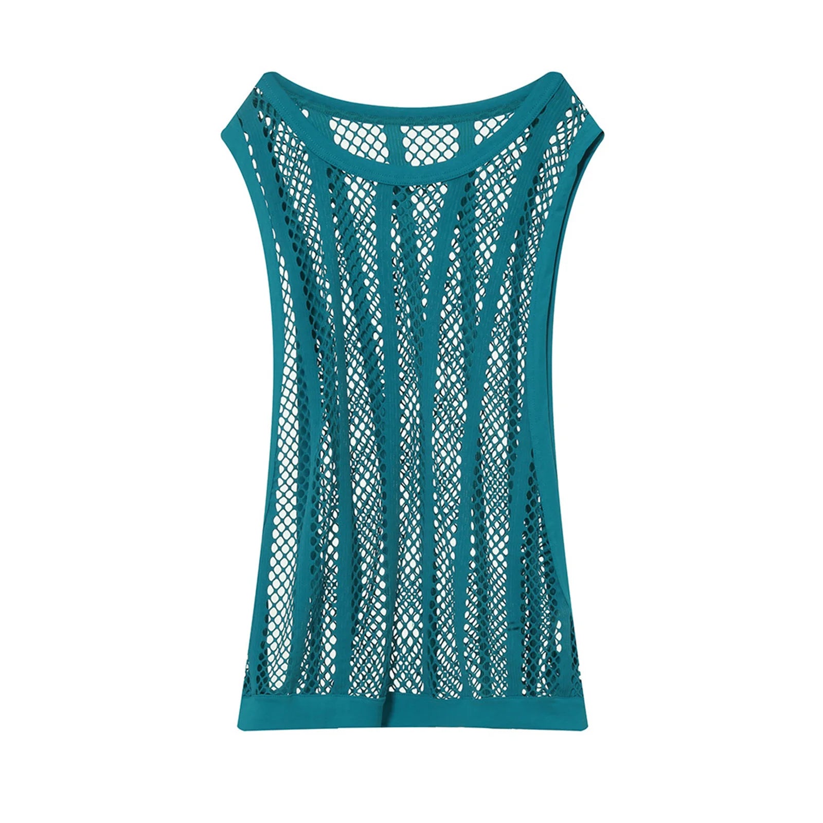 Camisetas sin mangas para hombre, camiseta interior sin mangas, chaleco hueco transparente de malla Sexy, camiseta de rejilla, camiseta musculosa