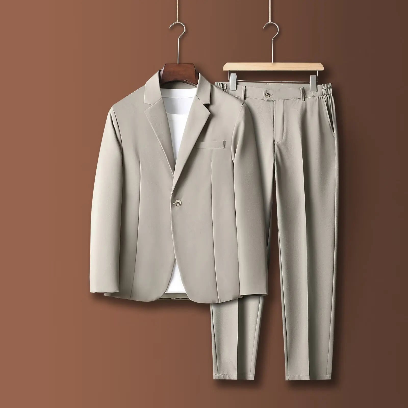 Chaqueta de traje informal para hombre, estilo coreano, holgada, a la moda, con un solo pecho y hombros, primavera y otoño, elegante