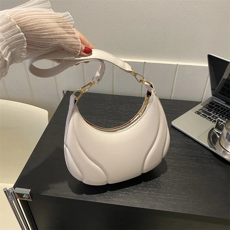 Elegante bolso de axila de cuero de Pu en relieve para mujer, bolso de hombro, bolso de mano de moda, bolso cruzado versátil para ir al trabajo