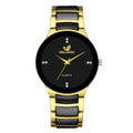 ORLANDO, relojes de lujo para hombre, recién llegado, reloj de pulsera de acero de cuarzo dorado y negro, reloj exquisito Masculino, reloj de moda