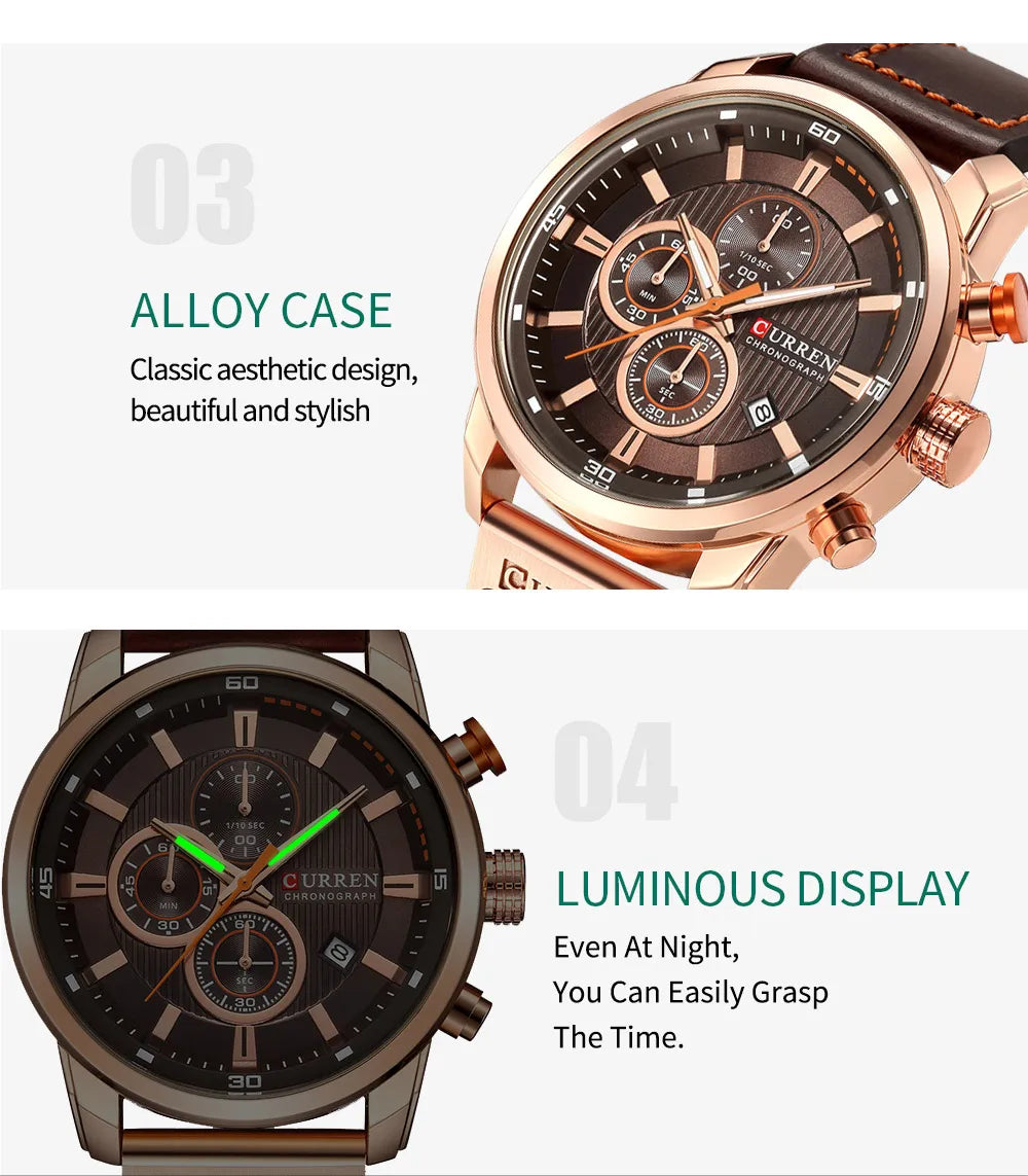 Reloj de Pulsera CURREN 8291 para Hombre, Cronógrafo de Cuarzo, Estilo Casual, Deportivo, Militar, de Moda, para Caballero