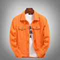 Nuevas Chaquetas Vaqueras Moradas de Moda para Hombre con Agujeros, Abrigos de Mezclilla Sólidos para Primavera y Otoño, Chaquetas Vaqueras Casuales de Algodón para Hombre, Tallas hasta 5XL