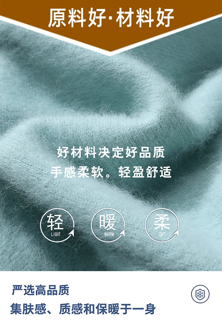 Jersey nuevo para hombre, suéter de cachemira de visón 100%, suéter informal de punto de negocios para otoño e invierno, suéter con capucha y cuello redondo para hombre, mangas completas