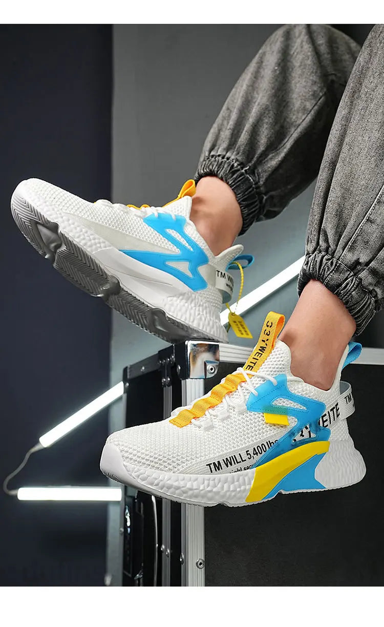 Zapatos nuevos para hombre, zapatillas ligeras informales a la moda para correr, ocio elástico, malla para exteriores, deportes de verano, tenis, hombre para caminar, talla 2025