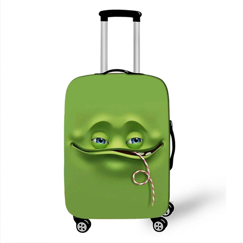 Funda antipolvo para maleta de viaje con expresión divertida, funda protectora para equipaje para cubierta de carrito de 18-32 pulgadas, accesorios de viaje