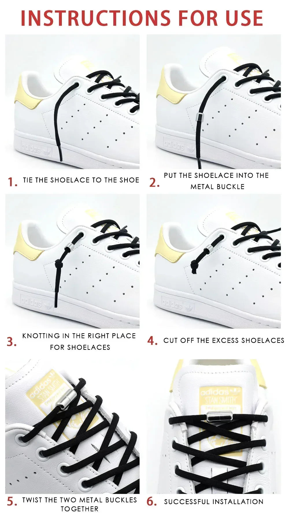 Cordones elásticos sin atar, cordones semicirculares para zapatillas de deporte para niños y adultos, cordones de bloqueo de Metal para perezosos rápidos, cuerdas para zapatos