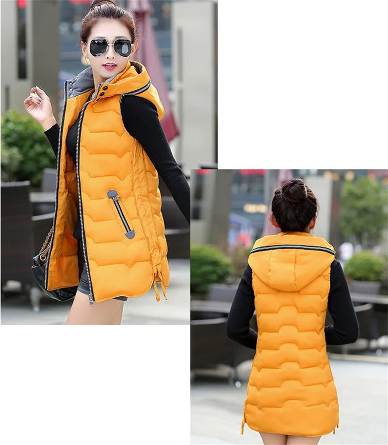 2026 chaquetas abrigo Mujer chaleco Otoño Invierno chaleco con capucha Mujer Veste Mujer Parkas largas Chaqueta Para Mujer Casaco ropa femenina