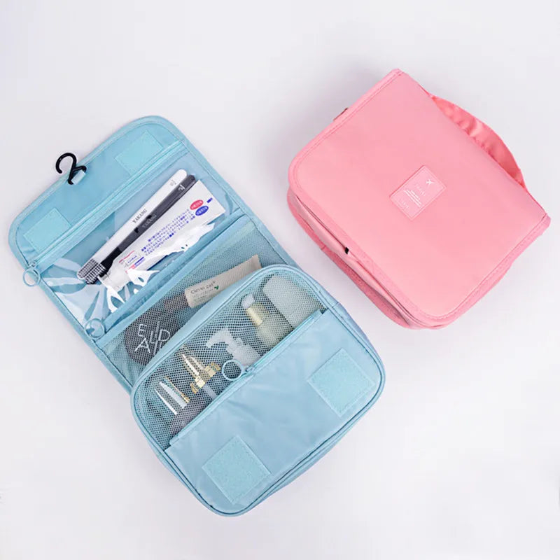 Bolsa de maquillaje de viaje, organizador de artículos de tocador impermeable, Neceser de alta calidad para mujer, bolsa de lavado con gancho para baño, bolsa de almacenamiento con gancho