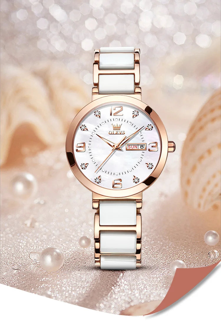 OLEVS Reloj de pulsera Para Mujer, Reloj de marca de lujo Para Mujer, pulsera elegante, relojes de cuarzo a la moda impermeables Para Mujer, Reloj Para Mujer