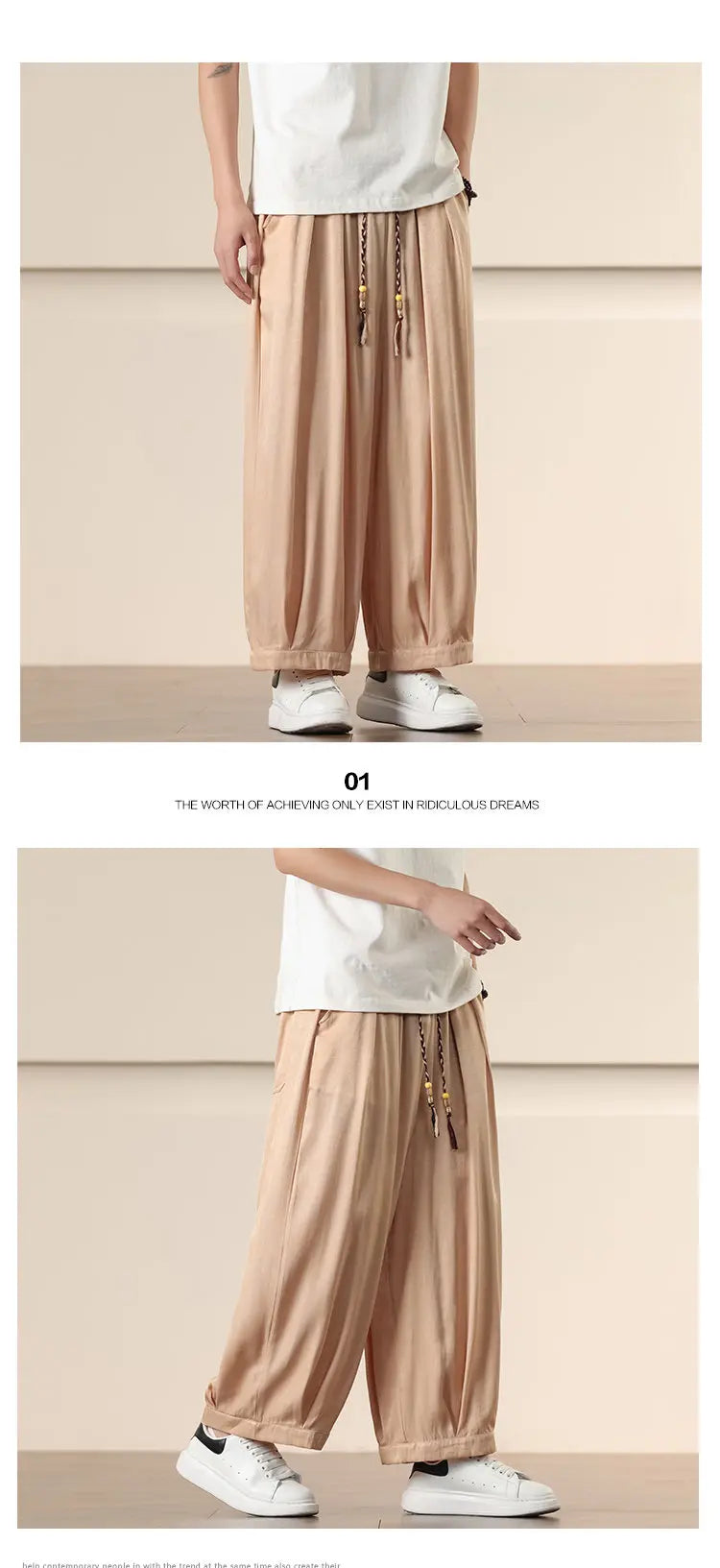 Pantalones Anchos Holgados de Hombre Estilo Chino para Primavera 2026, Pantalones Harem Casuales de Nueve Puntos para Hombre, Joggers Hip Hop de Otoño