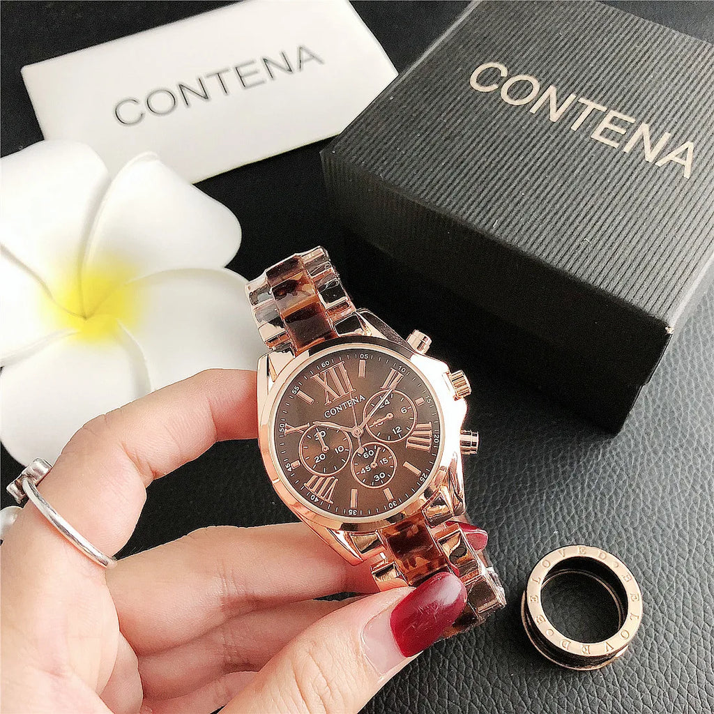 CONTENA Top Brand Luxury Watches for Women Fashion Creative Steel Bracelet Women's Watches Ladies Quartz Watch Reloj Mujer