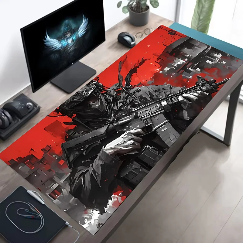Mousepad XXL Gamer Antideslizante – Bordes Cosidos, Diseño Militar, Varios Tamaños