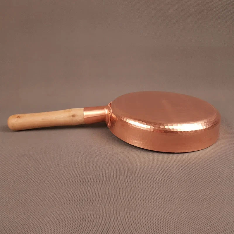 Sartén de cobre de transferencia de calor rápida, sartén antiadherente gruesa de 2mm, Compatible con inducción, olla de cocina de cobre puro 100% forjada a mano