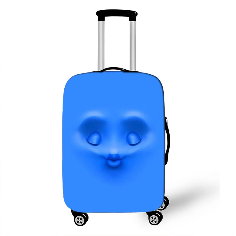 Funda antipolvo para maleta de viaje con expresión divertida, funda protectora para equipaje para cubierta de carrito de 18-32 pulgadas, accesorios de viaje