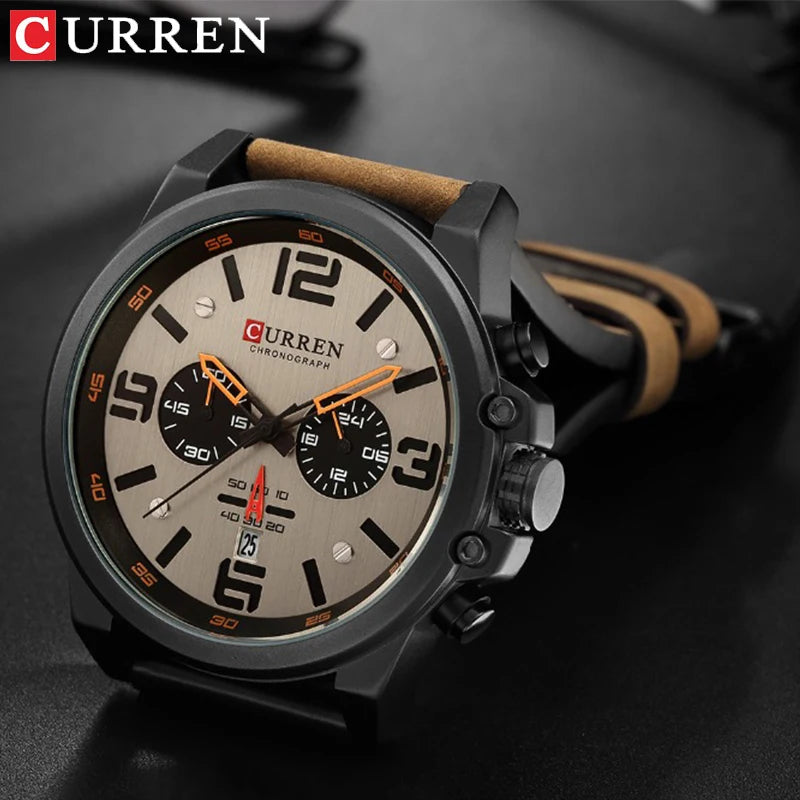Fashion Chronograph Watch Men CURREN Luxury Brand Waterproof Sport Wrist Men's Watches Casual Wristwatch Male Clock Reloj Hombre