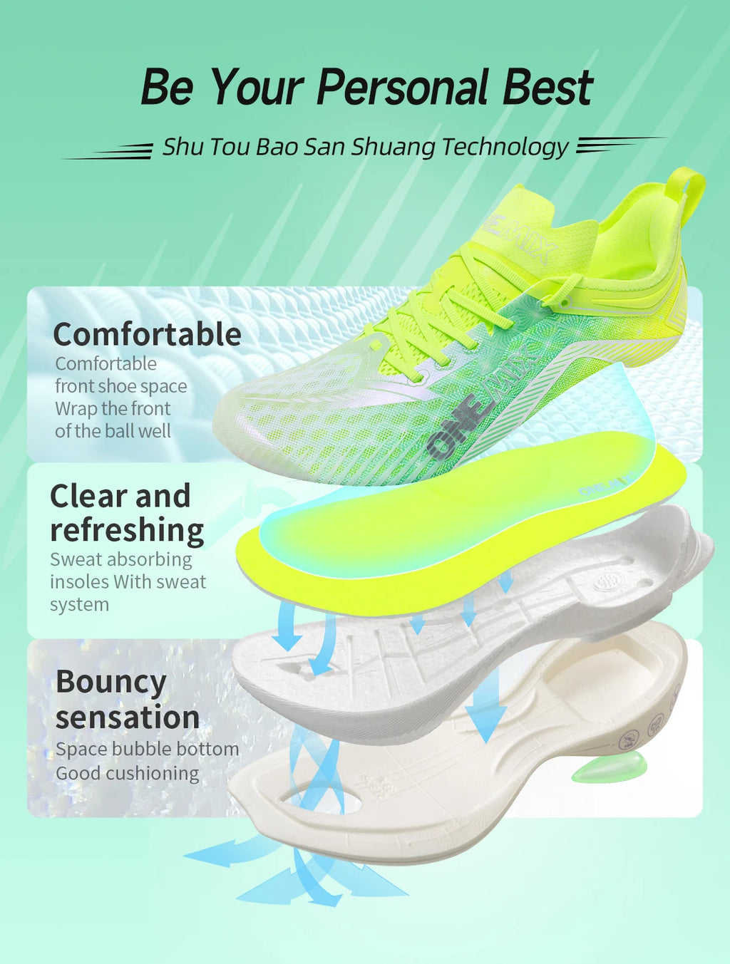 ONEMIX Trail Racing zapatillas para correr cojín malla transpirable estable usable placa de carbono al aire libre maratón deporte entrenamiento zapatillas