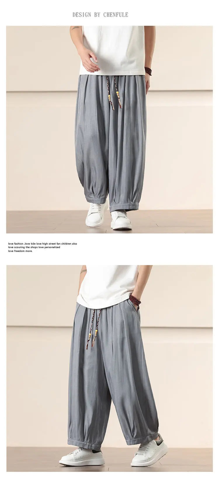 Pantalones Anchos Holgados de Hombre Estilo Chino para Primavera 2026, Pantalones Harem Casuales de Nueve Puntos para Hombre, Joggers Hip Hop de Otoño