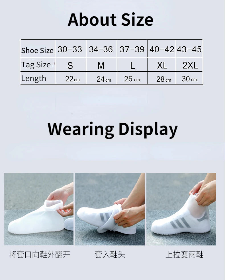 Cubrezapatos de Silicona Impermeables, Cubrebotas de Lluvia Antideslizantes, Cubrecalzado Unisex de Goma Resistente al Agua para Días Lluviosos