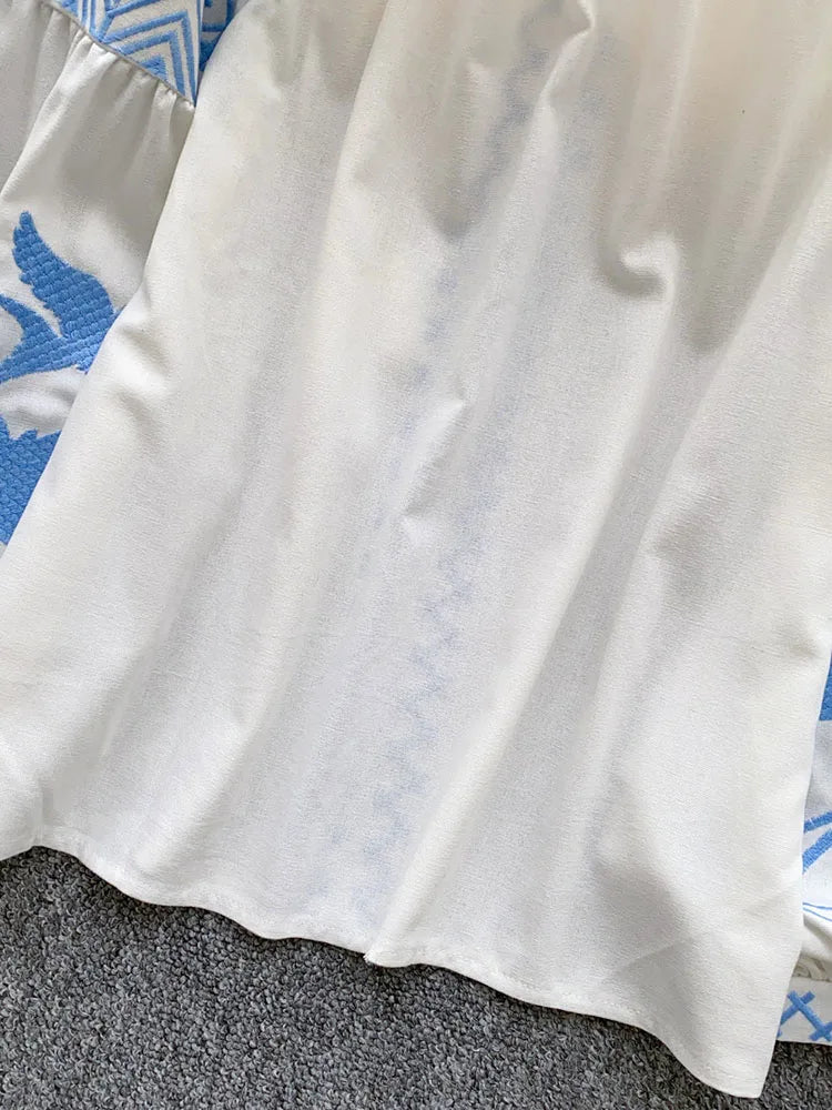 Blusa de Otoño para Mujer, Estilo Bohemio, Cuello en V, Bordada, Estilo Coreano, Manga Larga, Holgada, con Diseño de Borlas, Top Étnico BL338