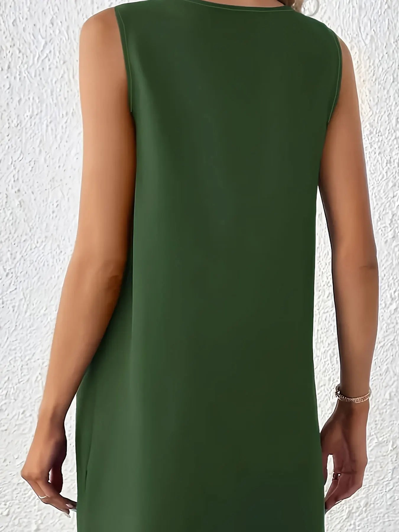 Vestido de color sólido para festival de verano tejido de talla grande para mujer