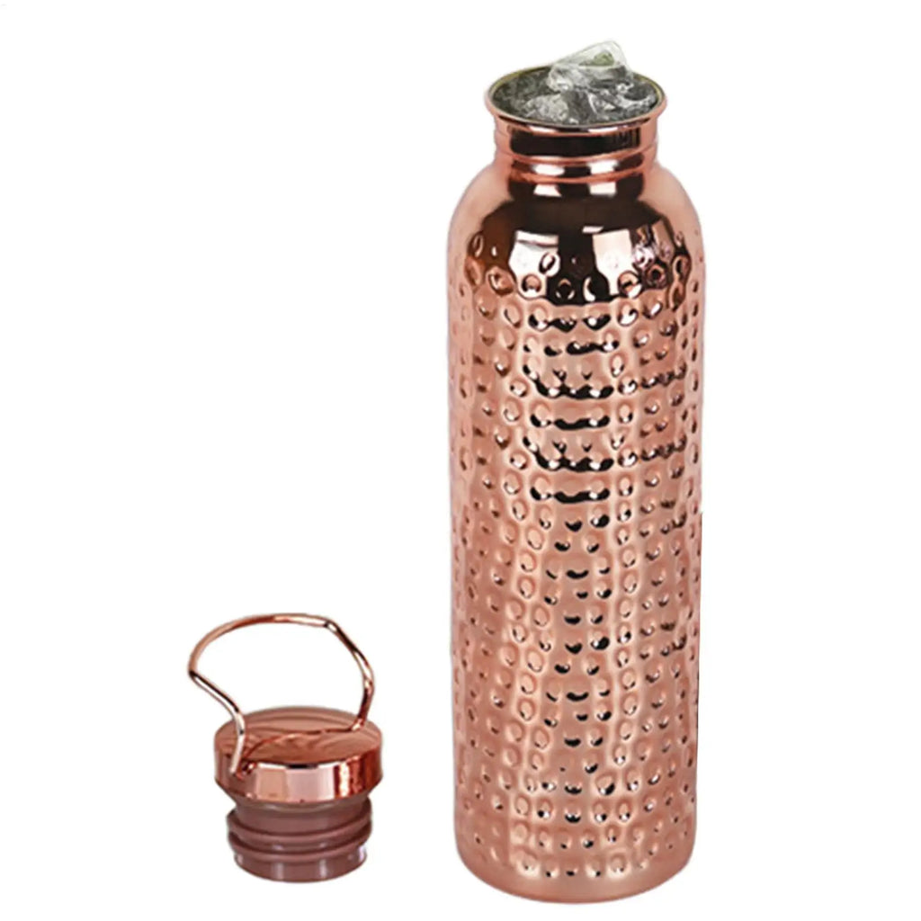 Botella de cobre de 800ml, botella de agua de cobre aislada a prueba de fugas, taza portátil a prueba de fugas para gimnasio, Camping, viajes, hidratación, trabajo