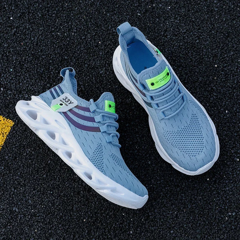 Zapatillas de deporte de malla para hombre, Calzado cómodo y ligero para senderismo al aire libre, transpirable, a la moda, zapatos informales para correr, Tenis