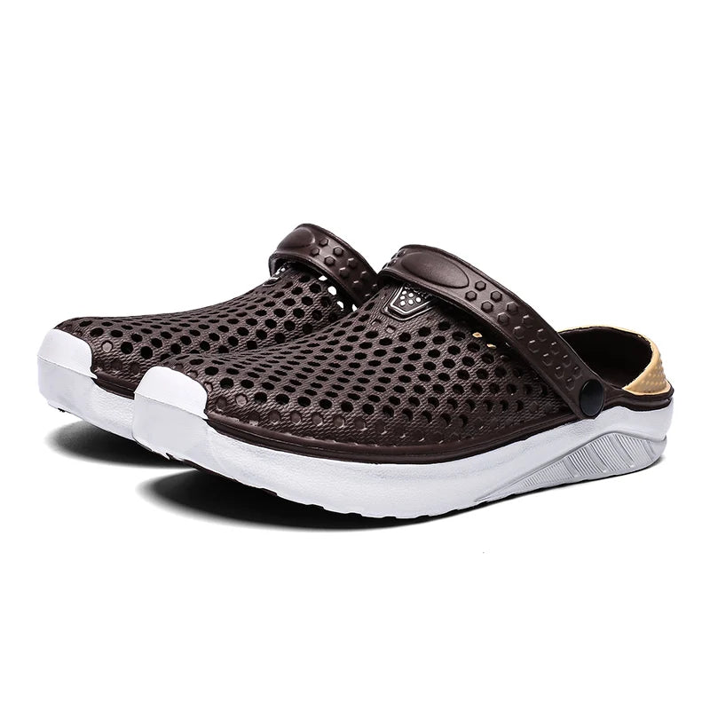 Sandalias de playa Unisex a la moda para hombre, zapatillas antideslizantes de suela gruesa, chanclas ligeras de verano, zapatos de jardín para hombre y mujer