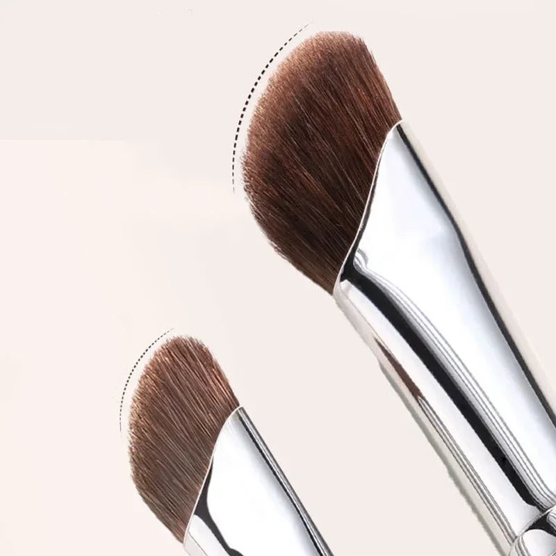 Pincel para Contorno de Nariz, Pincel Plano para Contorno de Nariz, Pincel Angulado para Maquillaje de Contorno, Pincel de Pelo Natural Angulado para Difuminar Sombras