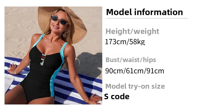 Nuevo Traje de Baño de Una Pieza para Mujer 2026, Traje de Baño Transfronterizo de Alta Elasticidad, Secado Rápido, Tela de Nailon, Sin Mangas, Color Puro