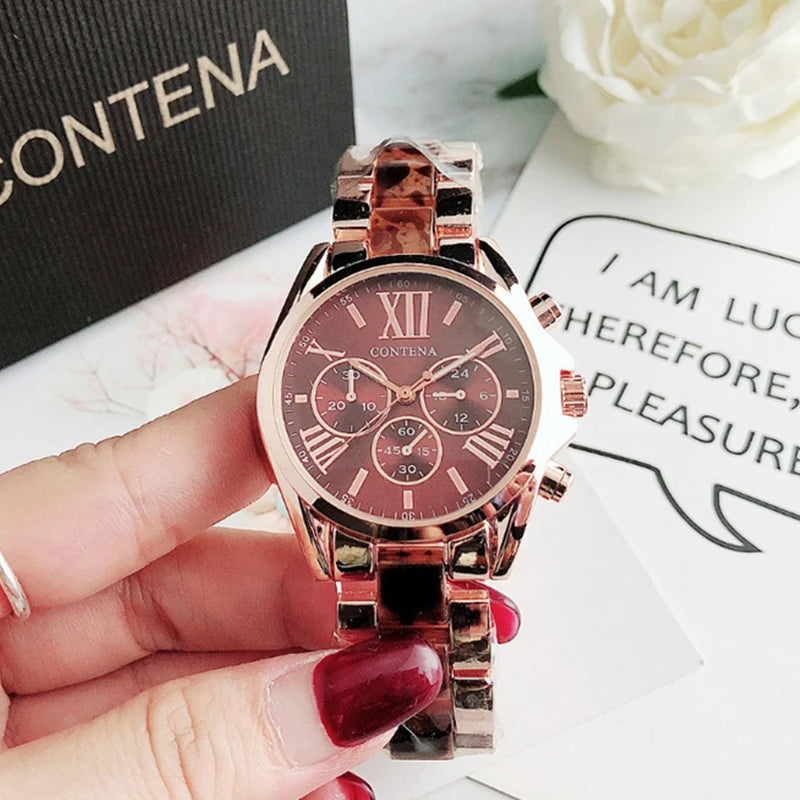 CONTENA, relojes de lujo de la mejor marca para Mujer, pulsera de acero creativa a la moda, relojes para Mujer, Reloj de cuarzo para Mujer, Reloj para Mujer