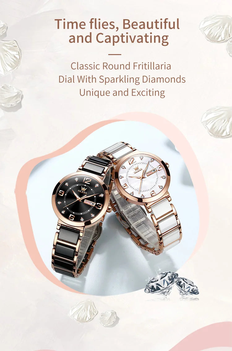 OLEVS Reloj de pulsera Para Mujer, Reloj de marca de lujo Para Mujer, pulsera elegante, relojes de cuarzo a la moda impermeables Para Mujer, Reloj Para Mujer