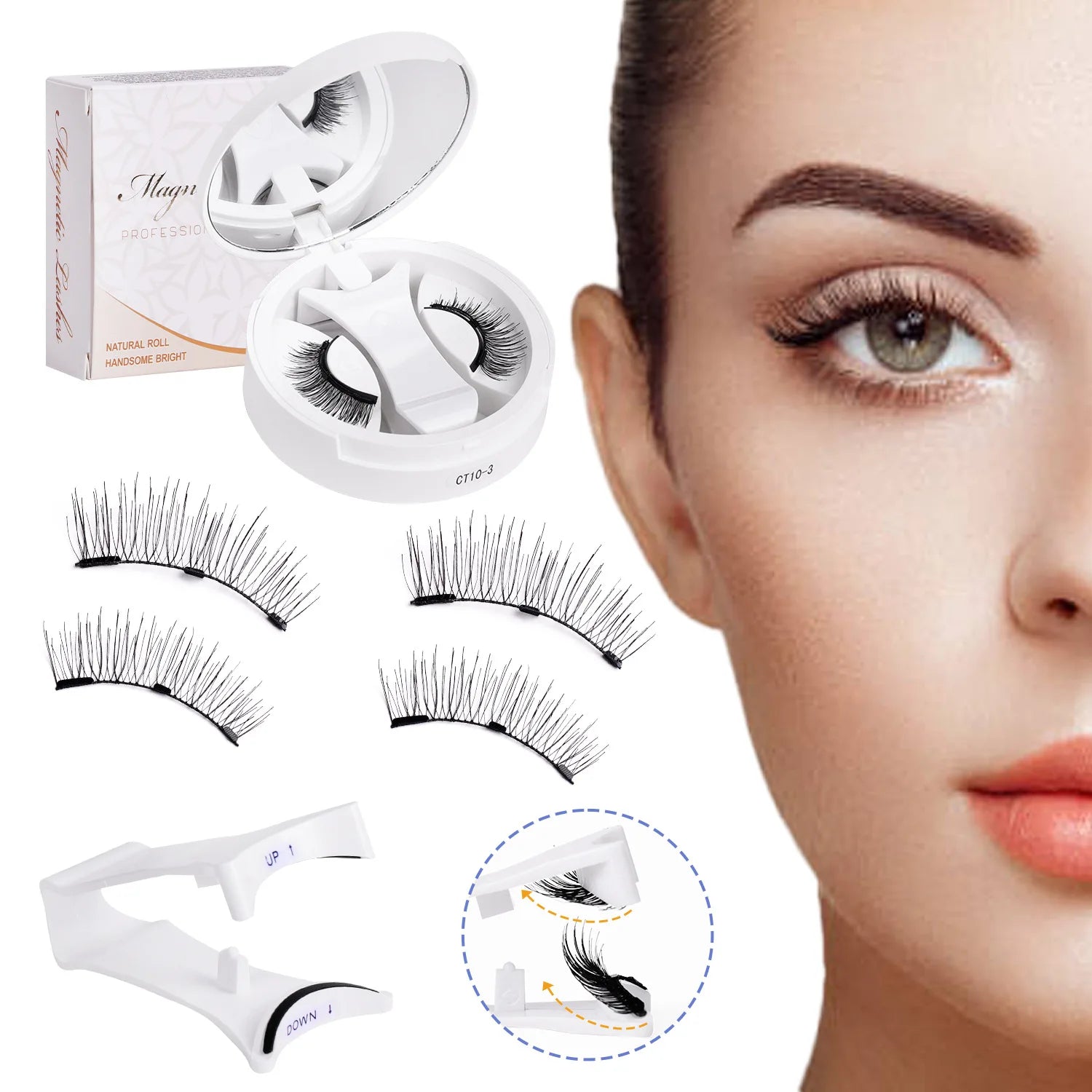 Magnetic Fake Eyelashes Set – Reusable 3D, No Glue, Waterproof