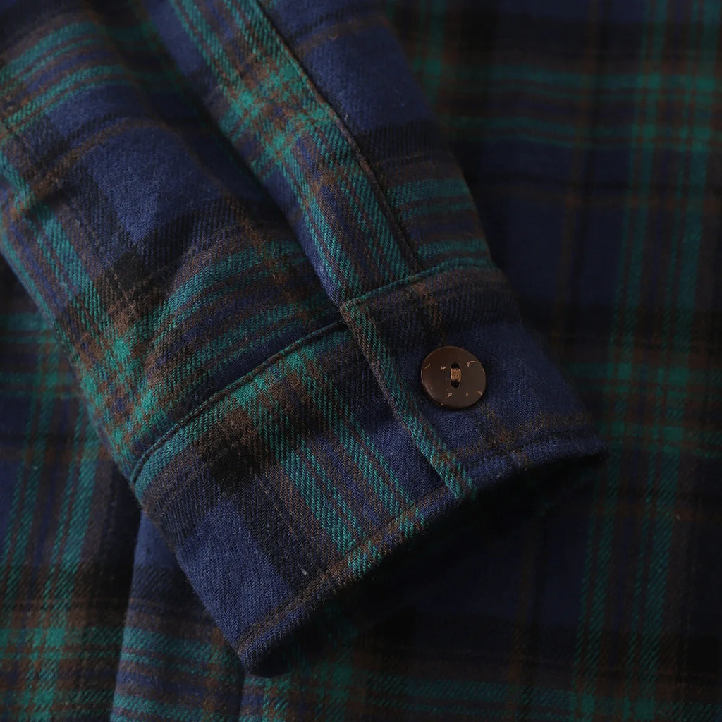 New2026 Chaqueta de lana a cuadros para hombre, Otoño Invierno, cuello vuelto, botón, camisa gruesa, chaqueta para hombre, chaqueta informal, camisas