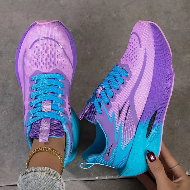 Zapatillas Deportivas para Mujer 2026, Transpirables, de Malla Tejida, Cómodas, Planas, con Cordones, Modernas, Casuales, para Correr al Aire Libre