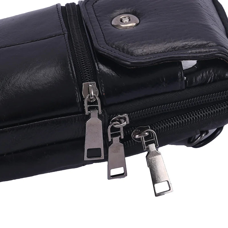 Bolso cruzado de cuero Vintage ligero para hombre, bolsa de mensajero pequeña para almacenamiento de teléfono y pasaporte, 1 ud.
