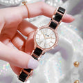 Reloj para Mujer, Marca de Lujo Retro, Resistente al Agua, con Incrustaciones de Diamantes, Acero Inoxidable de Alta Calidad, Reloj de Moda Femenino
