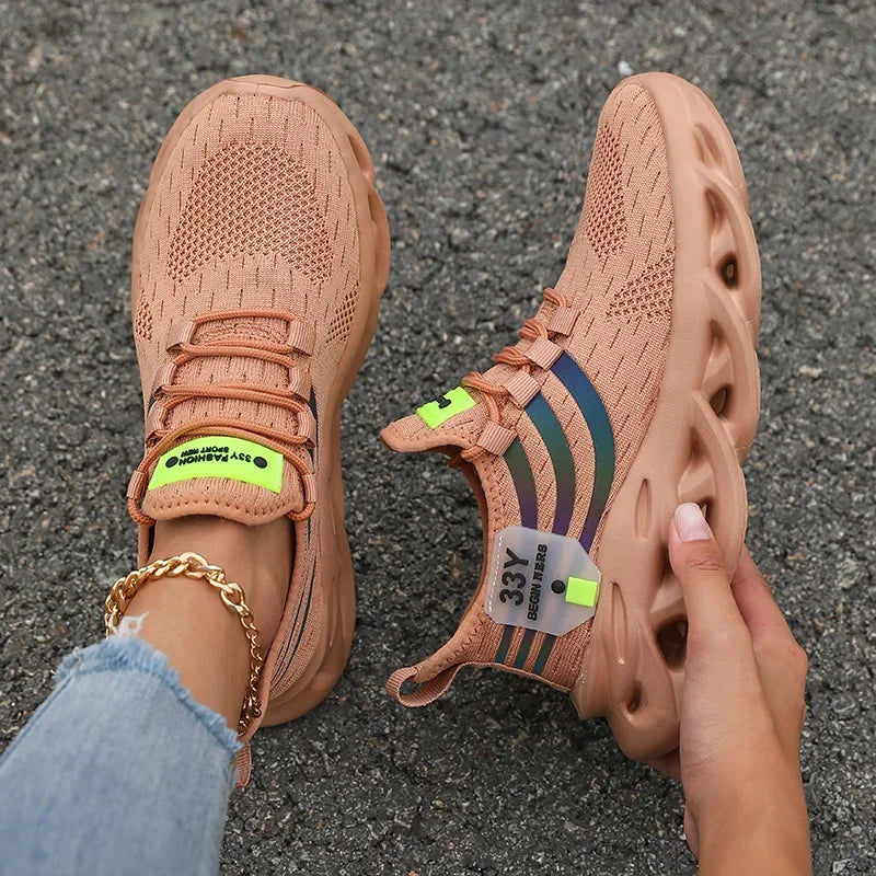 Zapatillas de deporte de malla para hombre, Calzado cómodo y ligero para senderismo al aire libre, transpirable, a la moda, zapatos informales para correr, Tenis